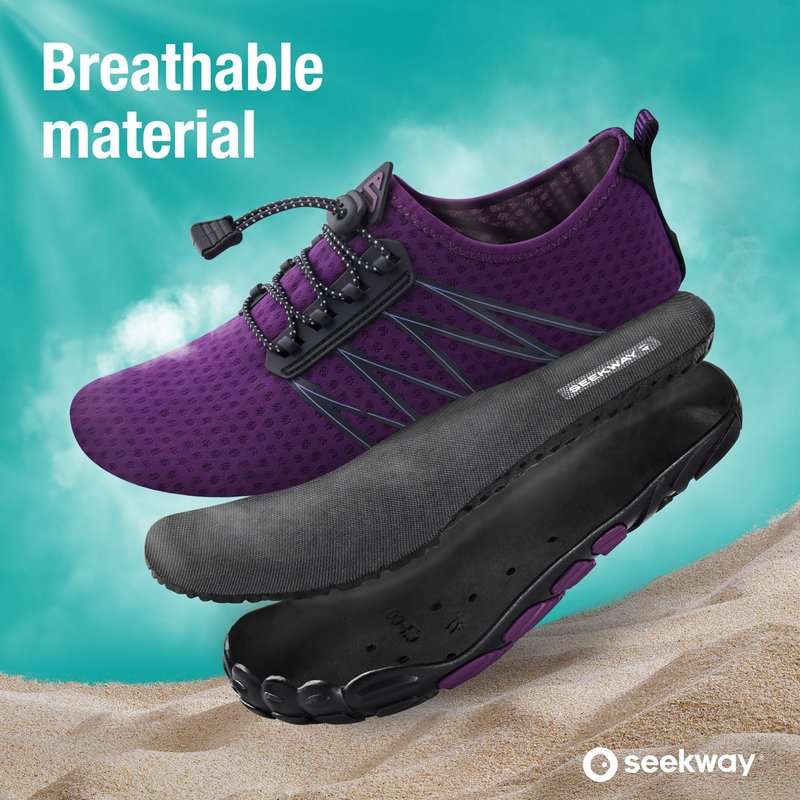 SEEKWAY Water Shoes Sports Quick-Dry Barefoot Aqua Beach Pool Lake Swim Boating Hiking Surfing Men Women Purple SP001