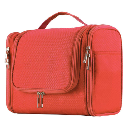 Buruis Large Capacity Toiletry Bag for Women and Men, Hanging Toiletry Organizer Cosmetics Makeup Bag, Water-resistant Dopp Kit Shaving Bags for Full Sized Toiletries, Travel Essentials (Orange)