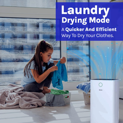 Devola 12L/day Low Energy Dehumidifier, Quiet & Energy Efficient (costs less than 5p per hour) Dehumidifiers for Home, Laundry Drying Dehumidifier, Dust Filter, Continuous drainage