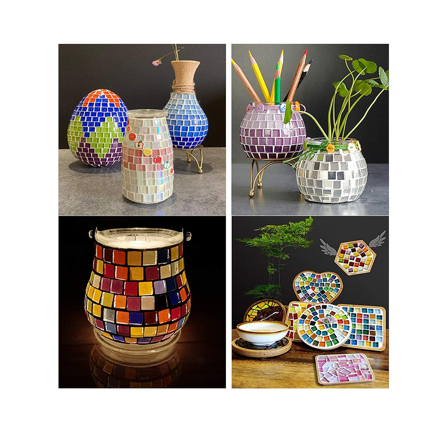 100 Pieces Mosaic Tiles Squares Orange Crystal Mosaic Stained Glass for Crafts Supplies DIY Picture Frames Handmade Jewelry Coasters Art Material Decoration,1x1cm