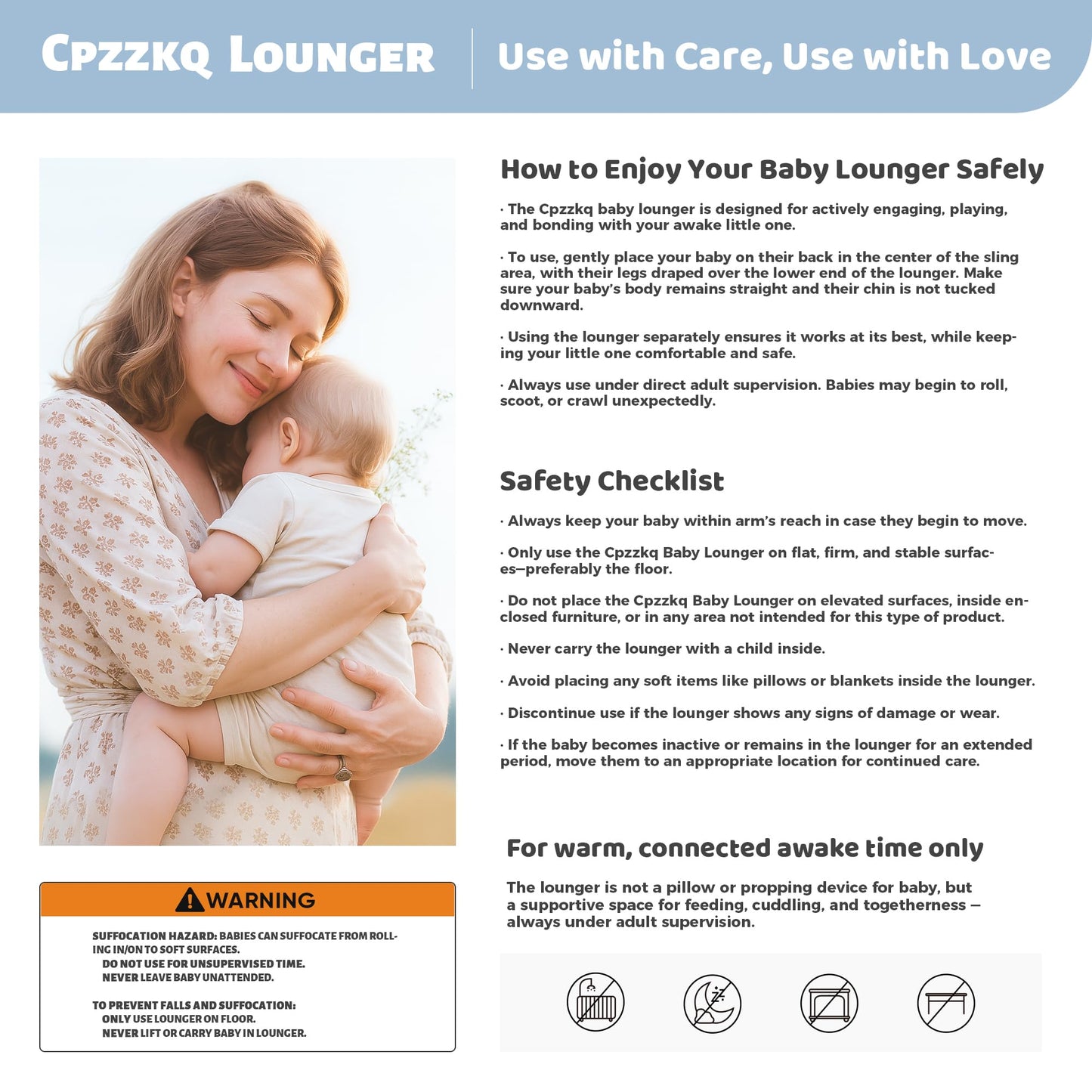 Baby Lounger - Baby Lounger for Newborn, 0-24 Months, Infant Lounger for Home and Travel, Soft Cotton, Baby Nest Lounger, Newborn Babies Essentials Gifts, White (Lounger Cover Included)