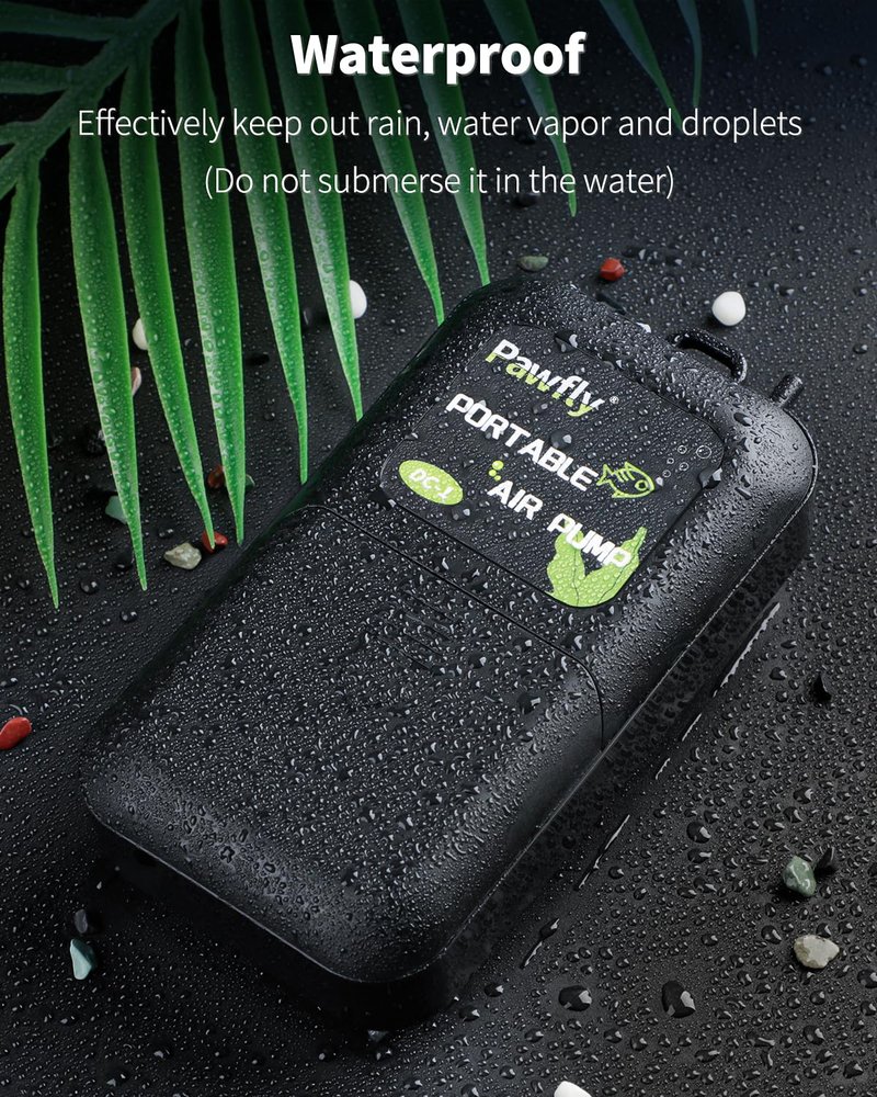 Pawfly Aquarium Battery Air Pump 40 GPH Oxygen Pump for 5 to 30 Gallon Fish Tank Portable Aerator Pump for Outdoor Fishing and Fish Transportation, Battery Not Included (Accessories Inside The Pump)