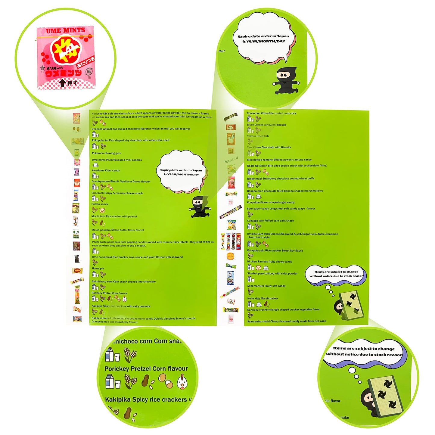 40 Japanese Candy Box 30 Japanese Snacks Plus 10 Japanese chocolate Flavors