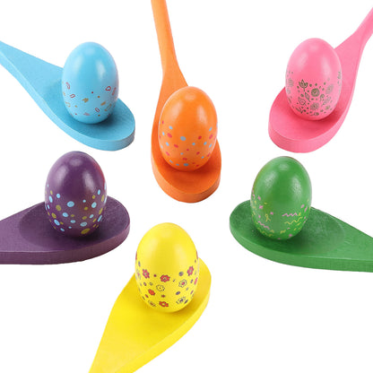 Mr. Pen- Egg and Spoon Race Game Set, 6 Eggs and 6 Spoons, Easter Party Games for Kids, Easter Egg Hunt Games, Halloween Egg and Spoon Race Game Set, Easter Egg Fillers