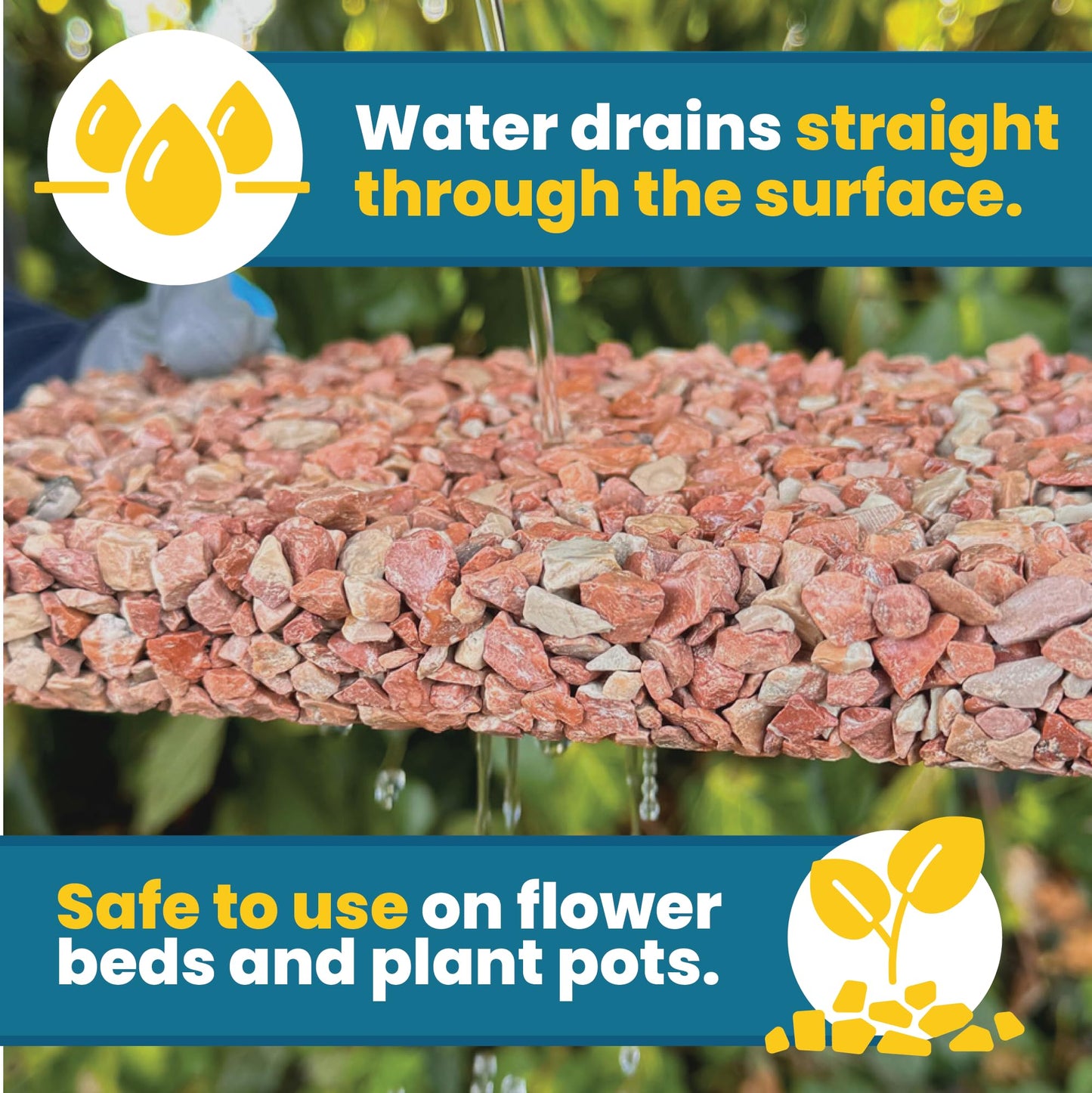 VUBA EASIHOLD ROCKS - Award Winning 5L XL Gravel Binder for Bonding Pebbles, Stones, Bark and Gravel on Borders, Patios and Garden Paths. Lasts up to 3 Years, Non Toxic, Ready to Use.
