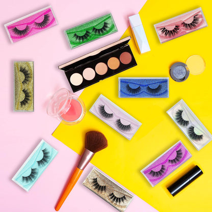 False Eyelashes MIKIWI 10 Pack Lahes, 12-20mm Wholesale 5D Fake Mink lashes, Fuffy Natural Volume eye Lashes, individual package Faux Mink EyeLashes