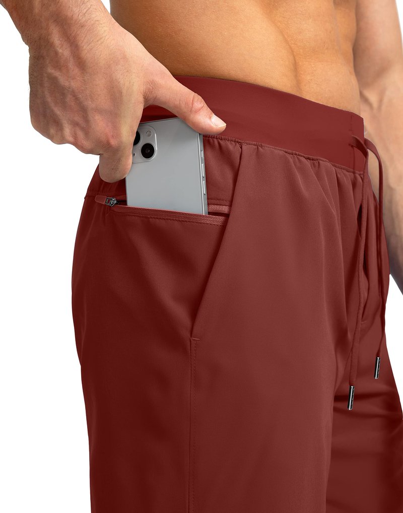 Soothfeel Men's Running Shorts with Zipper Pockets 7 Inch Lightweight Quick Dry Gym Athletic Workout Shorts for Men (Savannah, 3XL)