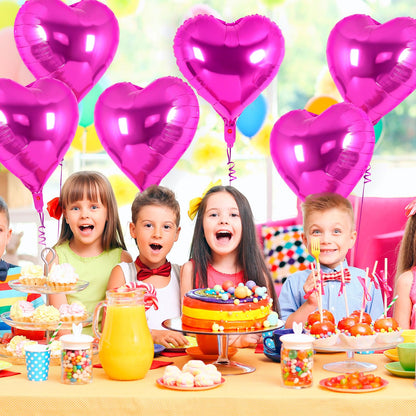 12 Pcs Red Heart Balloons,18 Inch Heart Foil Balloons Love Balloon Valentine Balloon for Birthday Party Wedding Engagement Party Baby Shower Valentine Day Decorations (red)