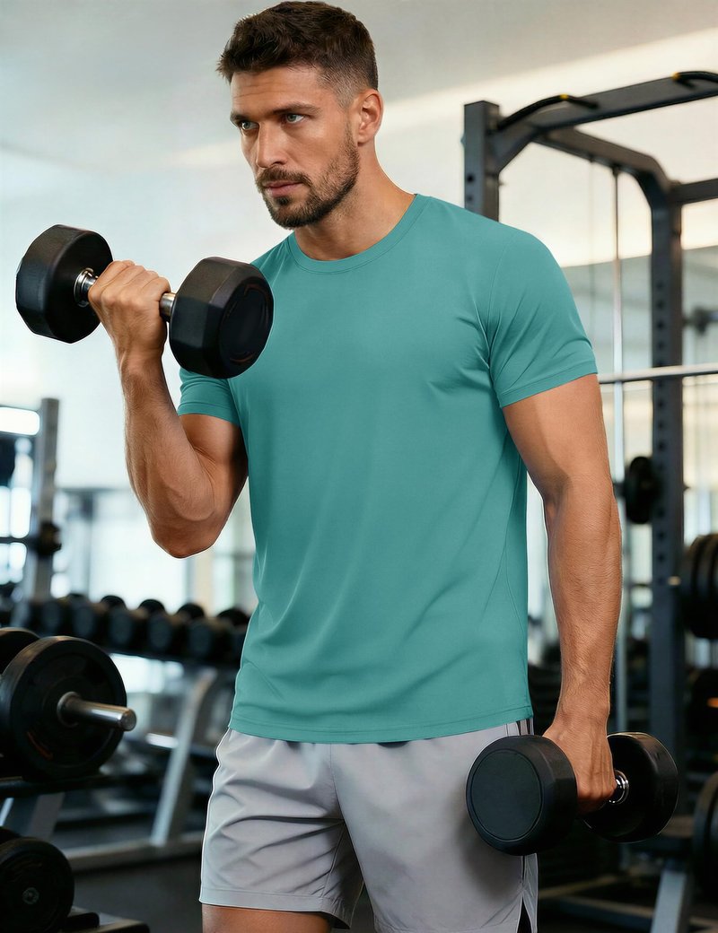 Mens Short Sleeve T Shirts UPF 50+ Shirt Sun Protection T-Shirts Rash Guards Shirts Gym Workout Quick Dry Shirts Grey Green 2XL
