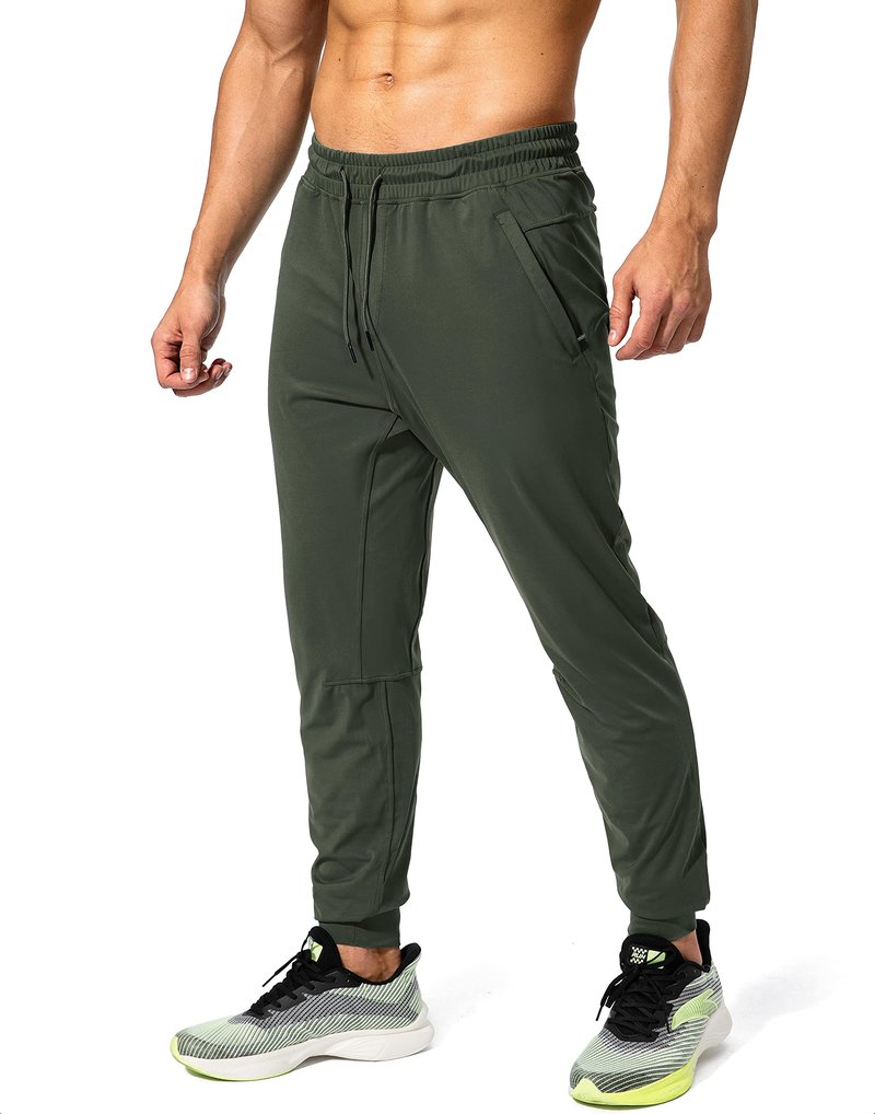 G Gradual Men's Sweatpants with Zipper Pockets Athletic Pants Traning Track Pants Joggers for Men Soccer, Running, Workout(Olive Green,XS)