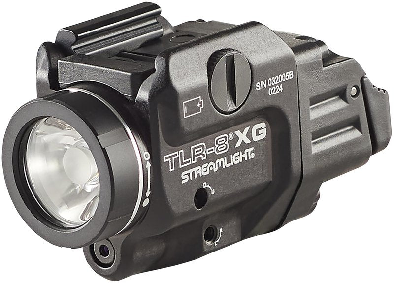 Streamlight 69434 TLR-8A G Flex 500-Lumen Low Profile Pistol Light with Integrated Green Aiming Laser for Select Handguns, Includes Rear Switches, Mounting Kit, and Keys, Black