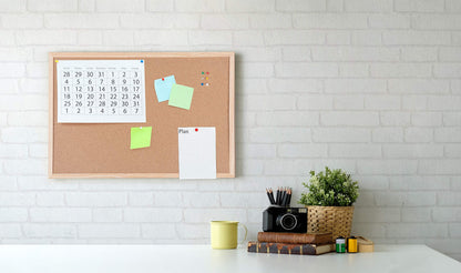 Bi-Office Basic Cork Board, Pine Wood Frame, 90 x 60 cm, brown