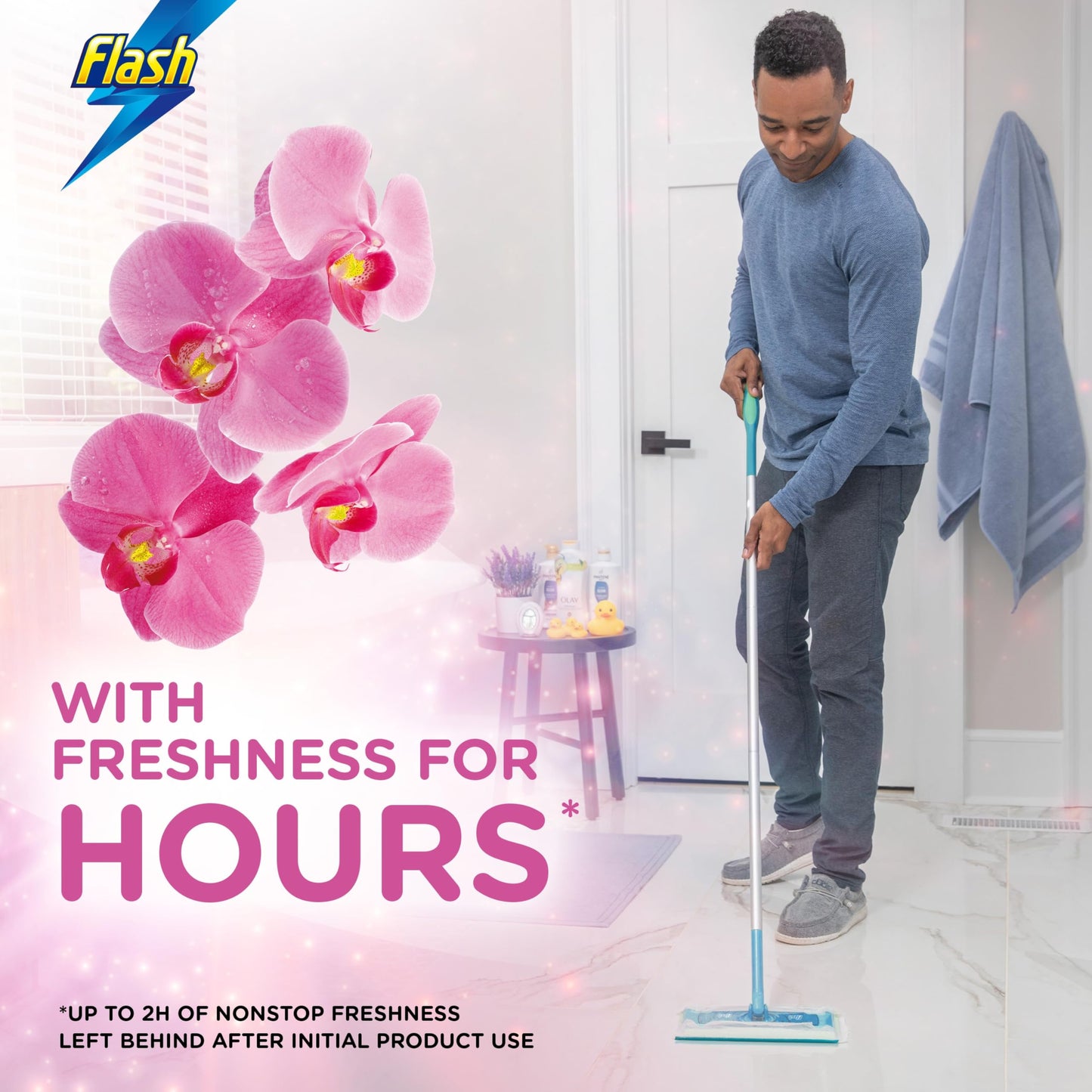 Flash Speedmop Wet Cloth Refills, Floor Cleaner, Wild Orchid, 96 Count (24 x 4)