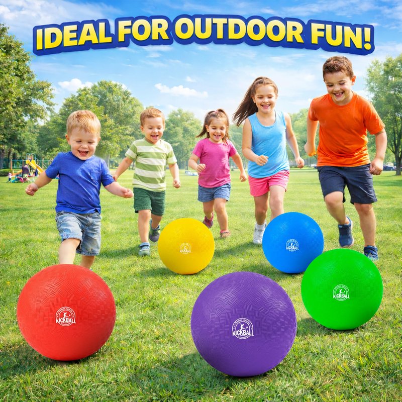 12 Inch Kickball Playground Balls, Durable Dodgeballs for Kids & Adults, Outdoor & Indoor Games with Pump, Bouncy Balls for School, Birthday Gift for Boys and Girls (1 Red Ball)