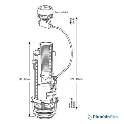 Siamp 32500007 Optima 50 Flushing Mechanism, White