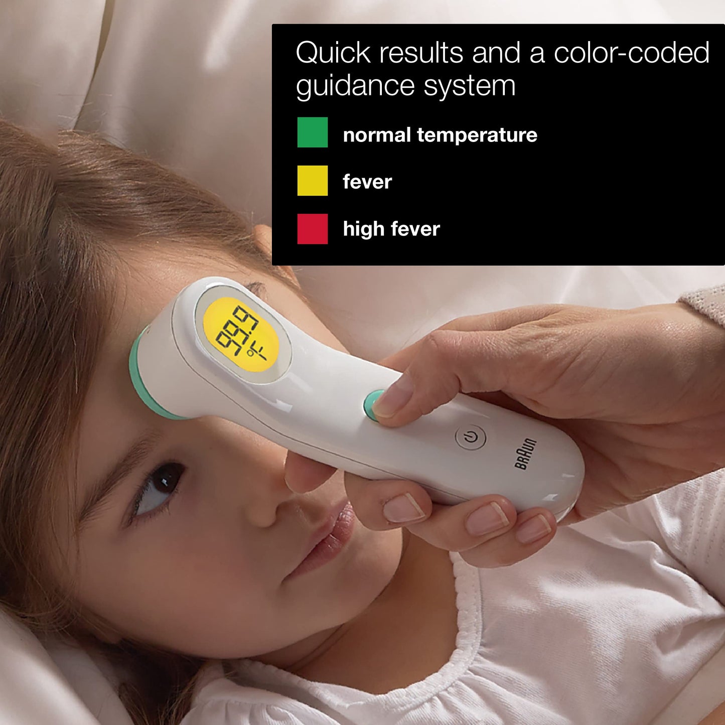 Braun Sensian Contact 5 Forehead Thermometer, Gentle Digital Thermometer for Adults and All Ages with Professional Accuracy and Color Coded Guidance