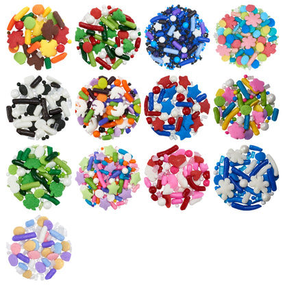 DECOPAC Christmas Fusion Mix Candy Sprinkles, 26oz, Fancy Sprinkles in Handheld Container, Festive Edible Sprinkles For Holiday Celebration Cakes, Cupcakes, Cookies and Donuts Multi