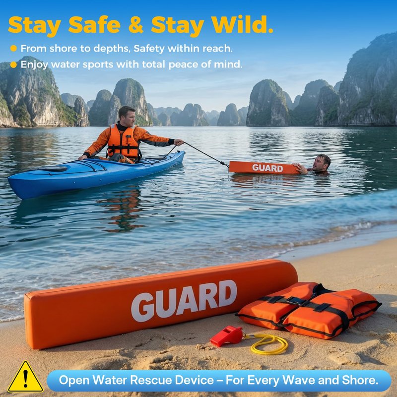 Chonway 2PCS Lifeguard Rescue Tube, 40in Adjustable Life Guard Throwable Flotation Device for Pool Safety, Life Guard Equipment for Home and Commercial Use