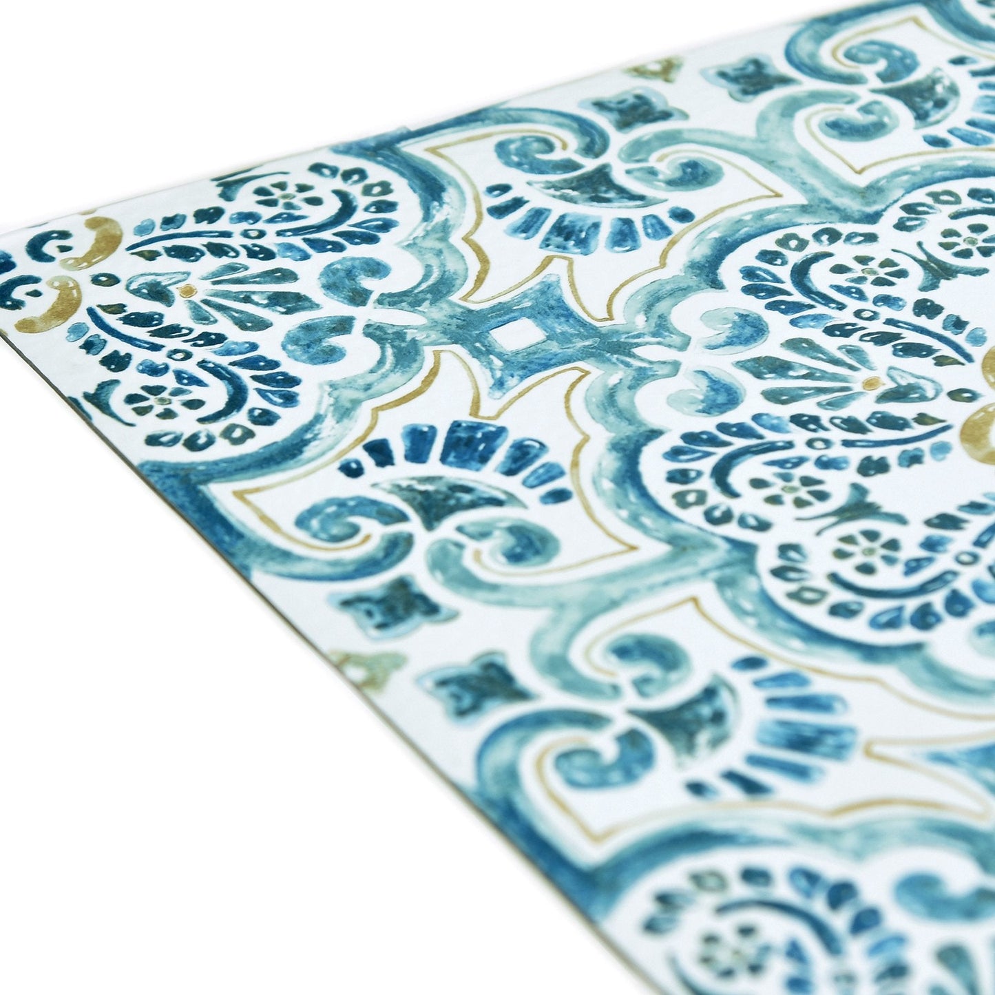 WallPops FP2477 Fontaine Peel & Stick Floor Tiles, Blues, Set of 10 Pieces,12 x 12 inches