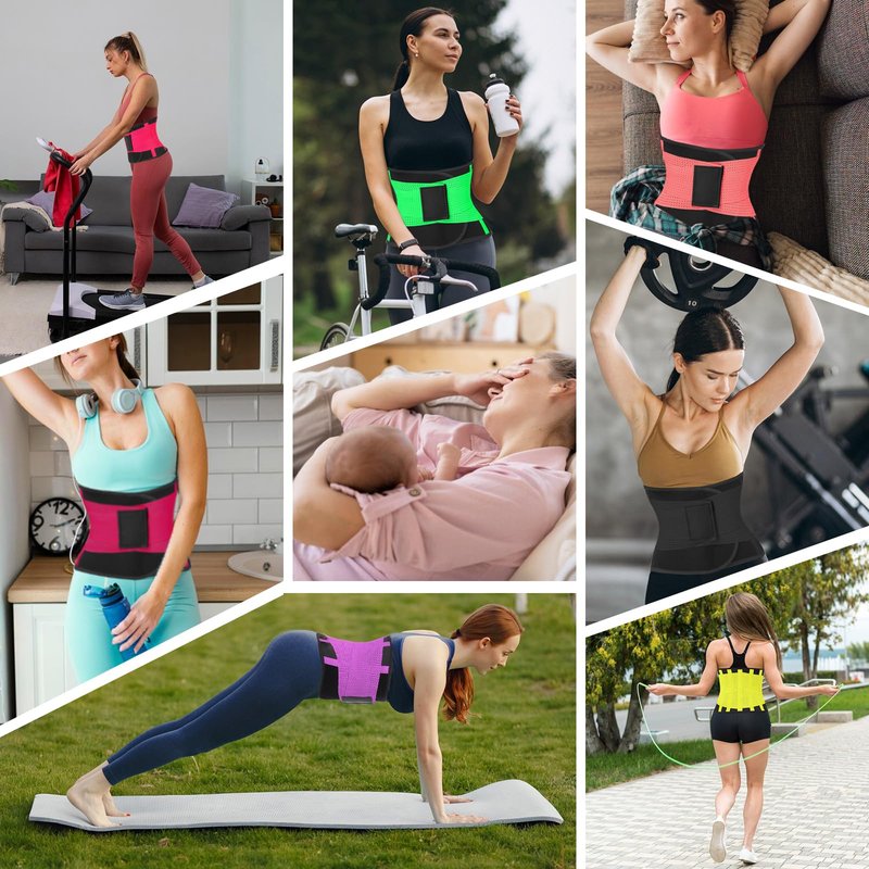 VITOMOR Waist Trainer for Women Lower Belly Fat - Sweat Waist Trimmer Belt for Workout - Tummy Control Stomach Wrap & Body Shaper (Blue, Small)