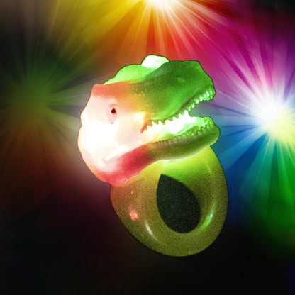 Kangaroo 12 Dinosaur Pack Glow Rings Bulk Party Pack For Kids & Adults - Glow in the Dark Party Supplies Toys - LED Ring Light Up Neon Disco Party Favors & Festival Accessories Halloween Party Decorations