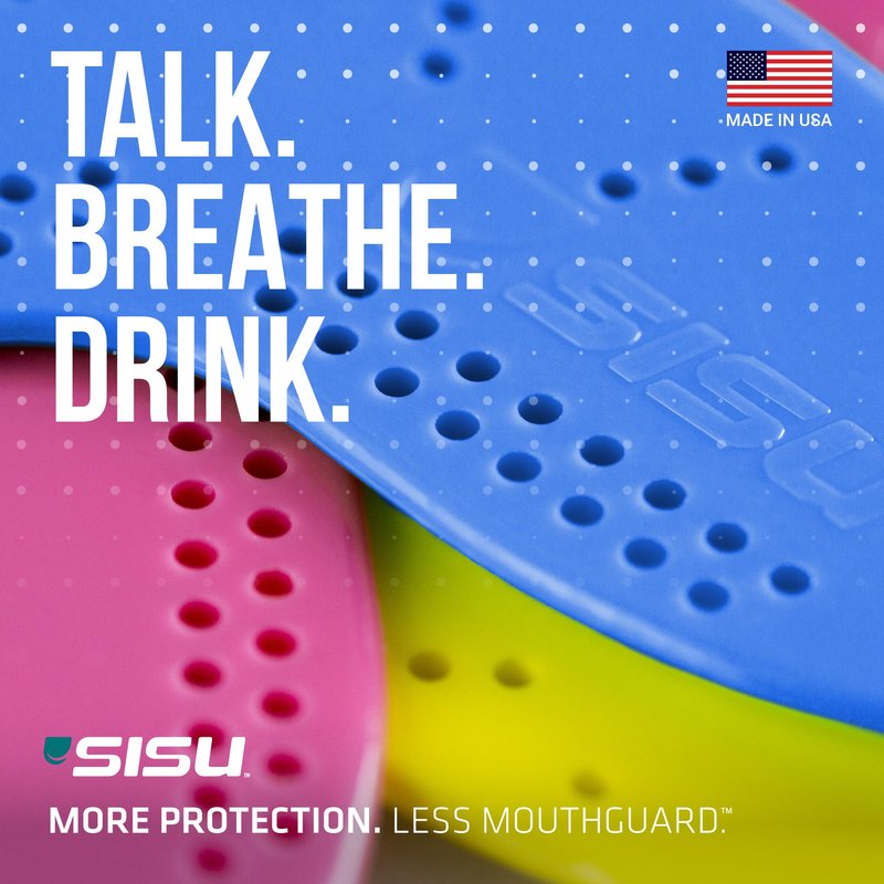 SISU Aero Medium Mouthguard, Neon Flash - 30% Stronger Protection for Lacrosse, Football, Hockey, Roller Derby, Team Sports - Remoldable Up to 20 Times - Ultra Slim - Works for Braces - Non Toxic