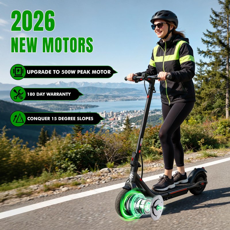 YHR Adult Scooter,Up to 19/23 MPH and 30 Miles Long Range Scooter,Portable Folding EScooter with Dual Brakes,8.5"/10" Solid and Pneumatic Tire,Commuting Escooter App Control