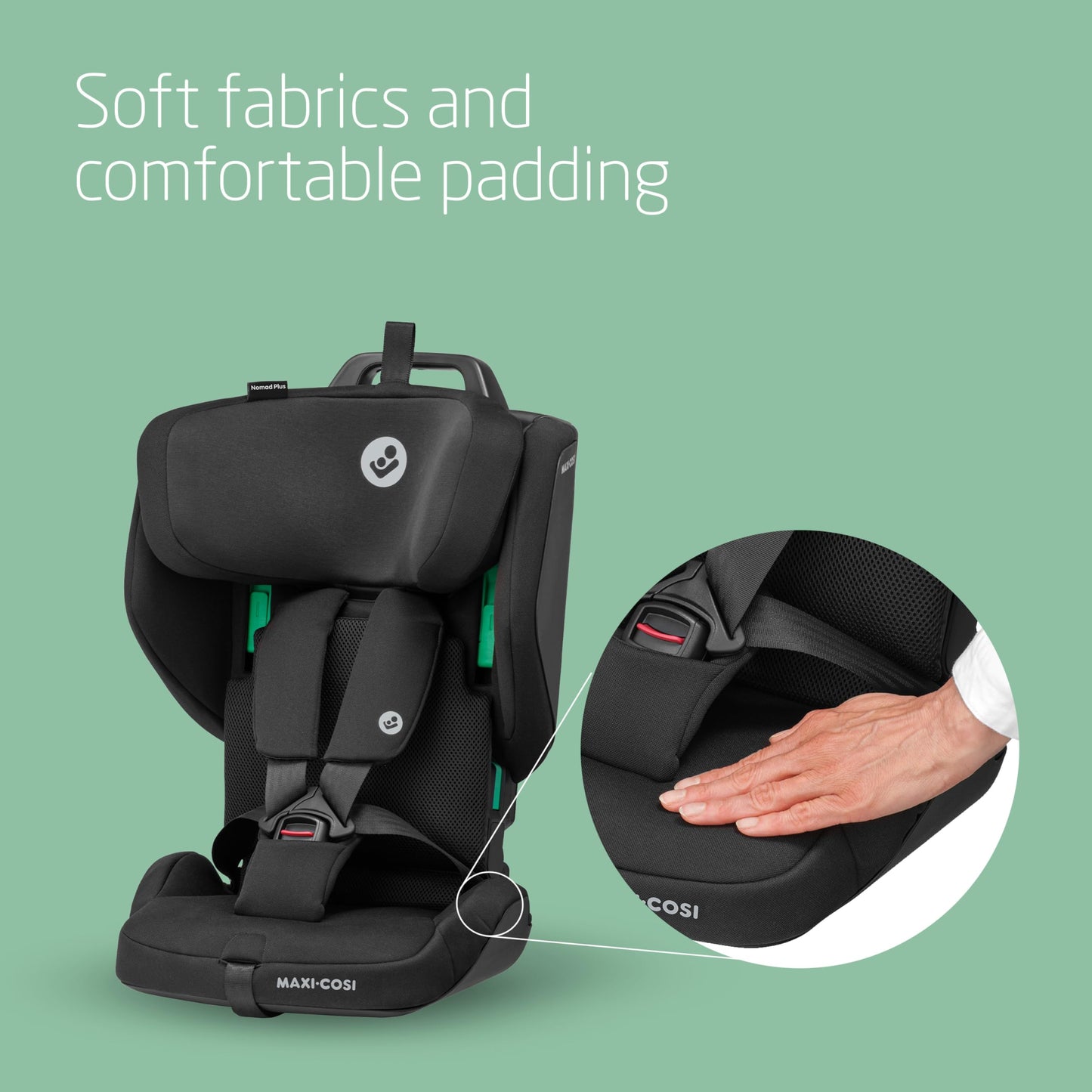 Maxi-Cosi Nomad Plus, Foldable Car Seat, 15 Months – 4 Years, 76 - 105cm , Portable Travel Car Seat, Ultra-Compact & Lightweight, Side Impact Protection, Fits any Car, Travel Bag, Authentic Black