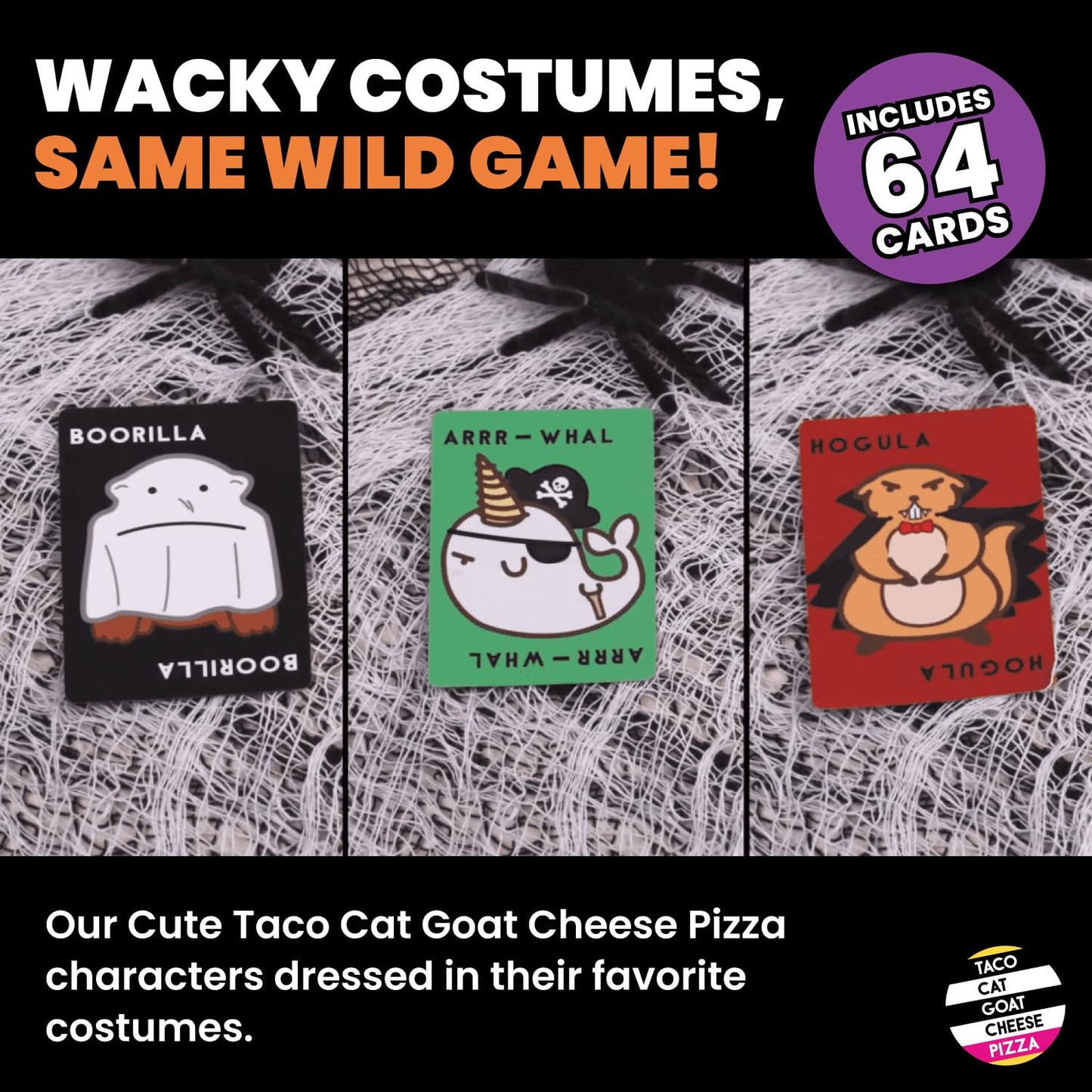 Taco Cat Goat Cheese Pizza Halloween Edition Wildly Spooky Card Game for Family Game Night | Easy to Play 15 Minute Rounds | Fun for Kids, Teens, Adults, and Families | 2-8 Players
