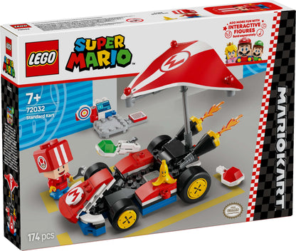 LEGO Super Mario: Mario Kart – Standard Kart, Car Toy Set for Kids, Includes a Toad Character Figure for Independent Play, Creative Birthday Gift for 7 Plus Year Old Boys, Girls and Gamers 72032
