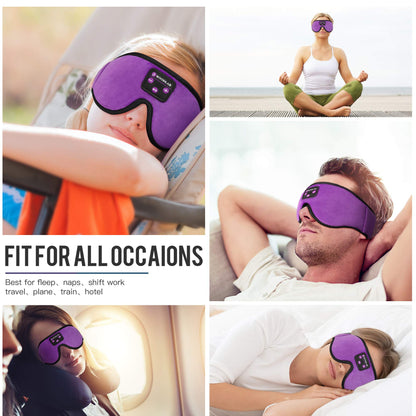 Boodlab Sleep Headphones Bluetooth Sleep Mask, 3D Sleep Eye Mask with Ultra-Thin HD Stereo Speakers Washable Adjustable for Sleeping Side Sleepers, Air Travel,Yoga,Meditation,Holiday (Purple)