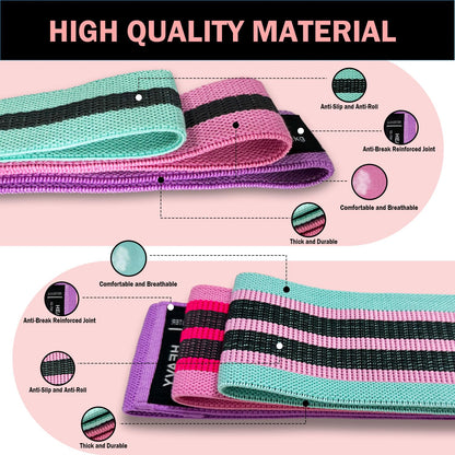 KANGFITER Large Fabric Resistance Bands for Working Out, Loop Exercise Bands for Booty Leg, Butt, Glutes, Stretch Workout Bands for Women & Men, Hip Elastic Bands for Home Gym Fitness, Yoga, Pilates