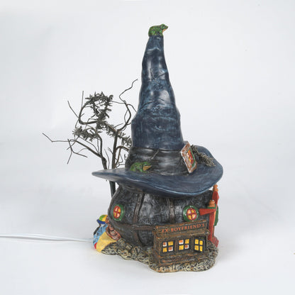 Department 56 Ceramic Snow Village Halloween Witch Hollow Toads and Frogs Witchcraft Haunt Lit House, 5.91 Inch, Multicolor