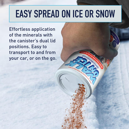 Traction Magic Walk on Ice - Instant Grip for Snow & Ice, Prevent Slips & Falls, Safe for Kids, Pets, & Cars, Unique Mineral Blend, 100% Salt & Chemical Free, 1.75 lb CAN for Walkways & Sidewalks