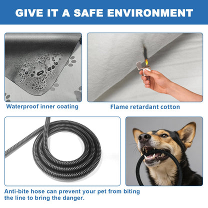 RC SLL Dog Heating Pad for Large Dogs, Pet Heating Pads for Dogs Cats, Waterproof Heated Pet Pad with Smart Thermostat Switch, Puppy Heating Pad for Whelping Box(FootPrint,48 * 72cm)
