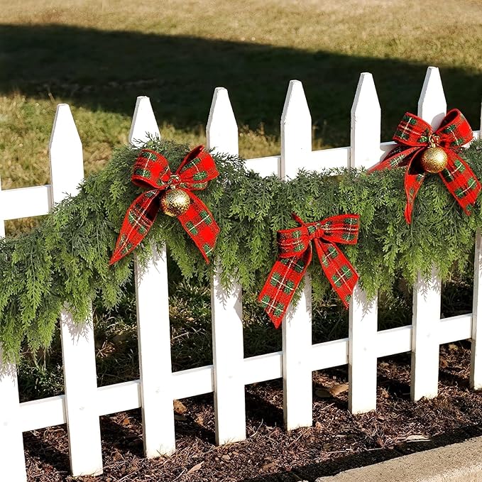 5FT Real Touch Cedar Garland for Fireplace - Artificial Christmas Garlands Realistic Faux Greenery Fake Pine Needles Garland for Holiday,Table, Window,Mantel,Stairs, Home,Indoor Outdoor Decor (2PCS)