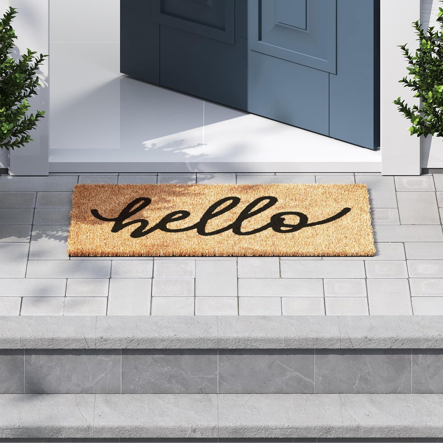 Barnyard Designs Doormat Welcome Mat for Outdoors, Large Front Door Entrance Mat, 30x17, Brown (Hello)