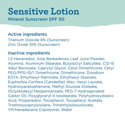 BLUE LIZARD Sensitive Mineral Sunscreen with Zinc Oxide 50+ Water Resistant UVAUVB Protection with Smart Cap Technology Fragrance Free, Sensitve, SPF 50 - - Tube, Unscented, 5 Fl Oz