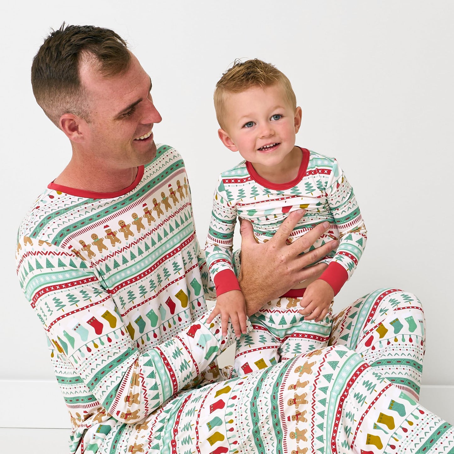 Little Sleepies Two-Piece Kids Christmas Pajamas Set for Boys & Girls, Viscose from Bamboo, Family Matching Christmas PJs, Fair Isle, 3T