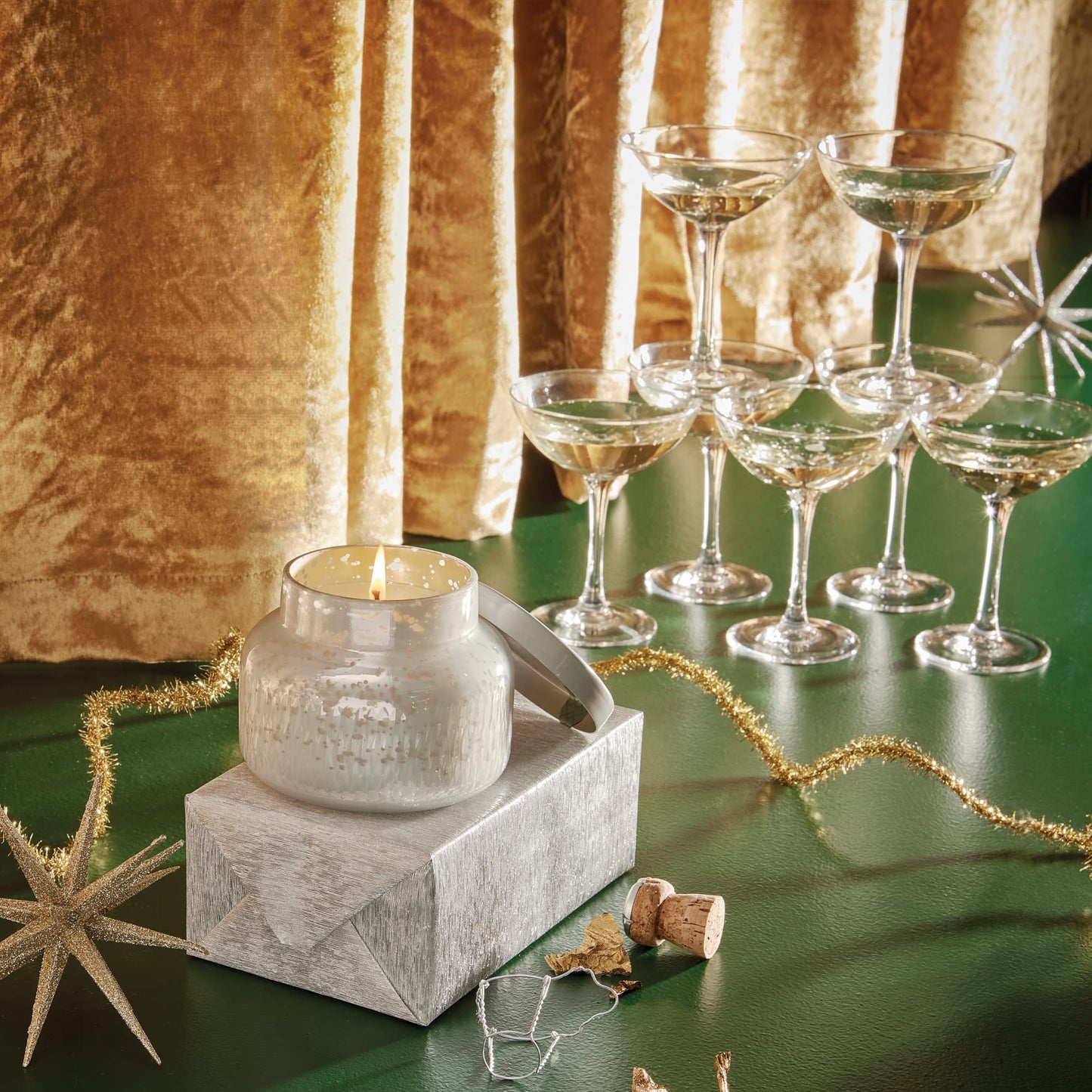 Capri Blue Holiday Mercury Jar Candle - Soy Blend - Fall Candles for Home Scented with White Pumpkin, Nutmeg & Vanilla - Pumpkin Candle for Fall Decor - Signature (Pumpkin Dulce, 19 oz)