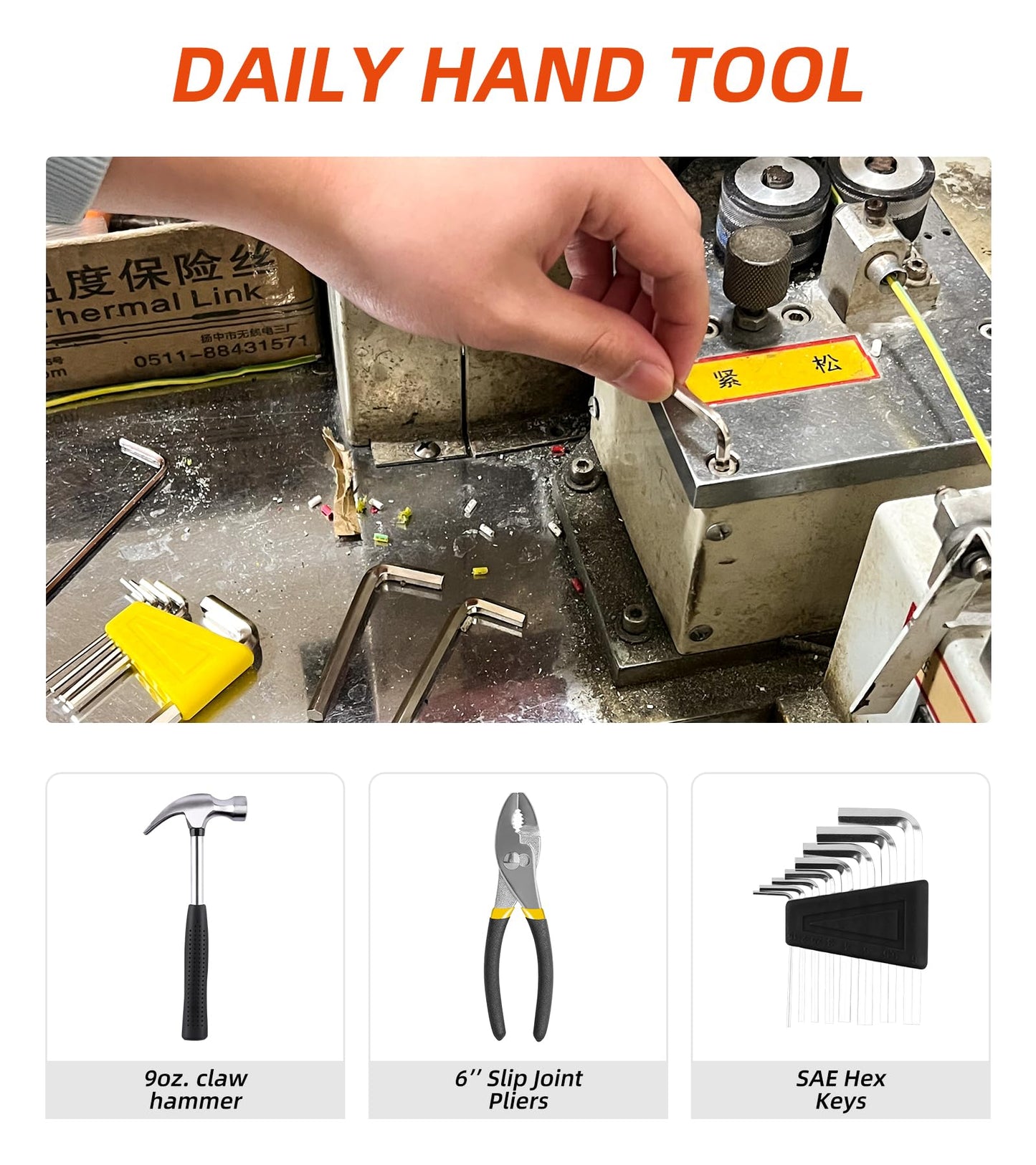 DIFFLIFE 40-Piece Tool Set - General Household Hand Tool Kit with Plastic Toolbox Storage Case…