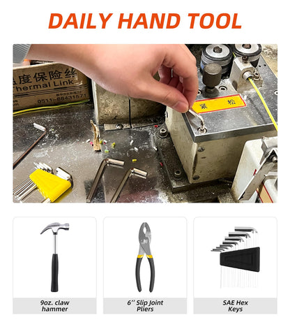 DIFFLIFE 40-Piece Tool Set - General Household Hand Tool Kit with Plastic Toolbox Storage Case…