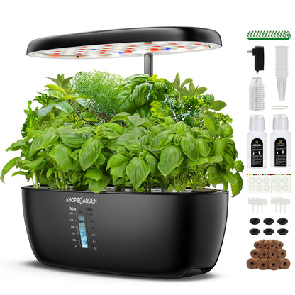 Ahopegarden Indoor Garden Hydroponics Growing System: 12 Pods Plant Germination Kit Garden Kit Growth Lamp Countertop with LED Grow Light Hydrophonic Planter Grower Harvest Vegetable Lettuce