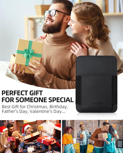 HiWe Passport Holder for Travel, Minimalist RFID Passport Holder, Leather Passport Wallet Cover Case for Men & Women, ID Window, Black