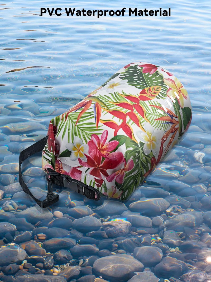 HEETA Waterproof Dry Bag for Women Men, Roll Top Lightweight Dry Storage Bag Backpack with Emergency Whistle for Travel, Kayaking, Boating, Camping, Beach, Cruise Ship Essentials (Flower, 20L)