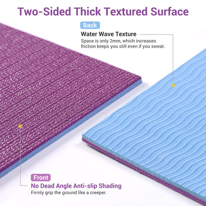 Avoalre Folding Yoga Mat, Eco-Friendly PVC Travel Yoga Mat Packable, Double Sided Non-Slip Printed Yoga Mats with Bag for Home Workout Gym Exercise Fitness Pilates Stretching (72" x 24" x 1/5" Thick)