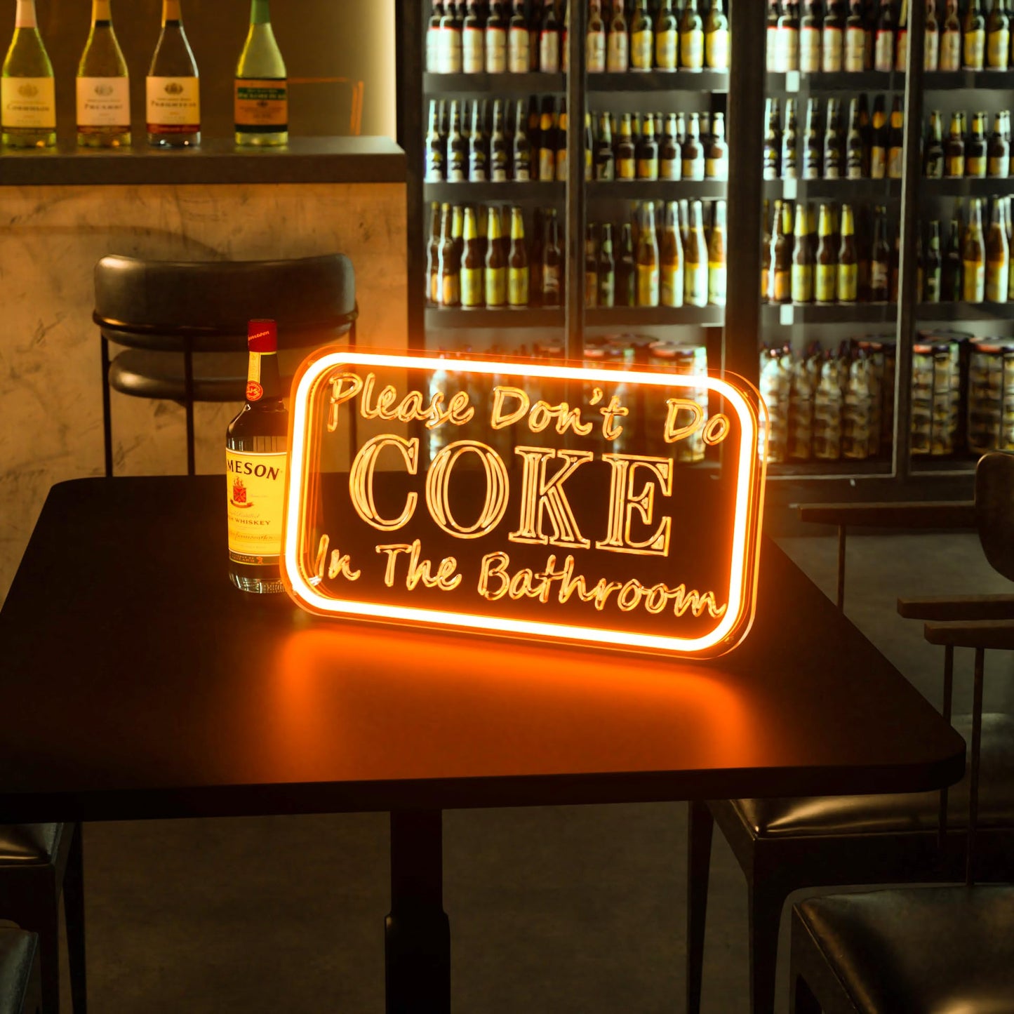 Please Don 't Do Coke in The Bathroom Neon Sign for Wall Decor, Neon Light Sign With Adjustable Brightness, Light Up Sign for Party Decor, Bathroom, Halloween Funny Neon Signs