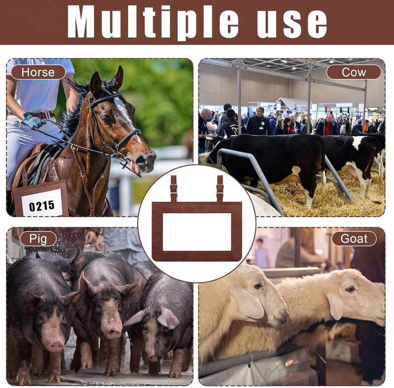 Horse Performance Number Holder - Leather Exhibitor Clip for Saddle | 2 Pcs for Shows & Events