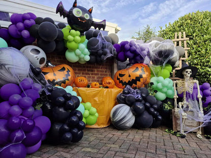 FOTIOMRG Dark Purple Balloons 12 inch, 50 Pack Deep Purple Latex Party Balloons Helium Quality for Birthday Butterfly Halloween Party Decorations (with Purple Ribbon)