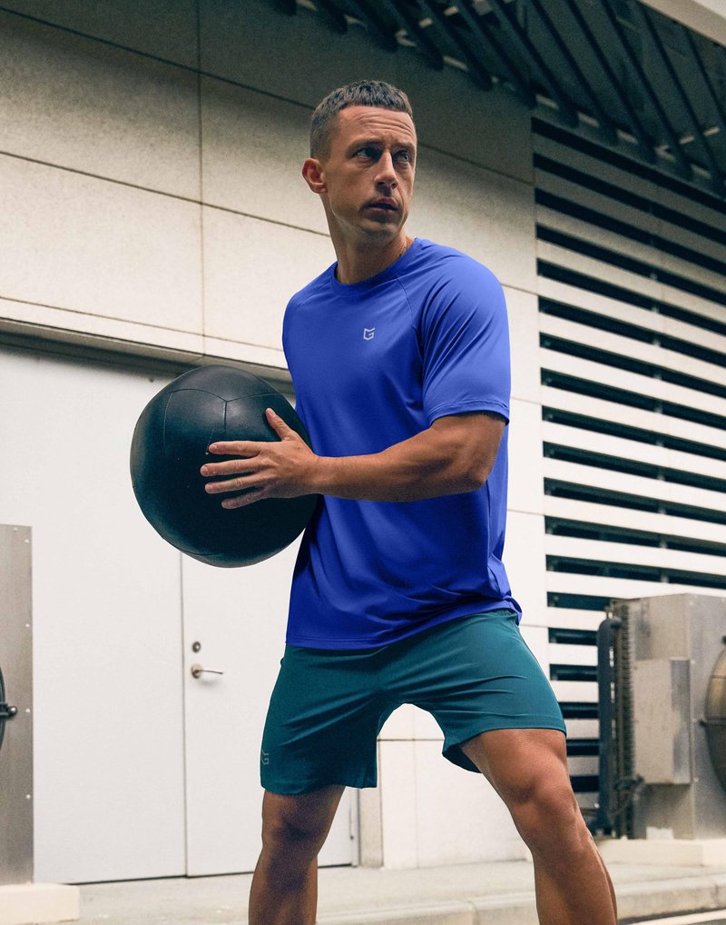 G Gradual Men's Athletic Workout T-Shirts Moisture Wicking Cooling Running Shirts Short Sleeve Performance Tee for Gym Tennis(Royal Blue,3XL)